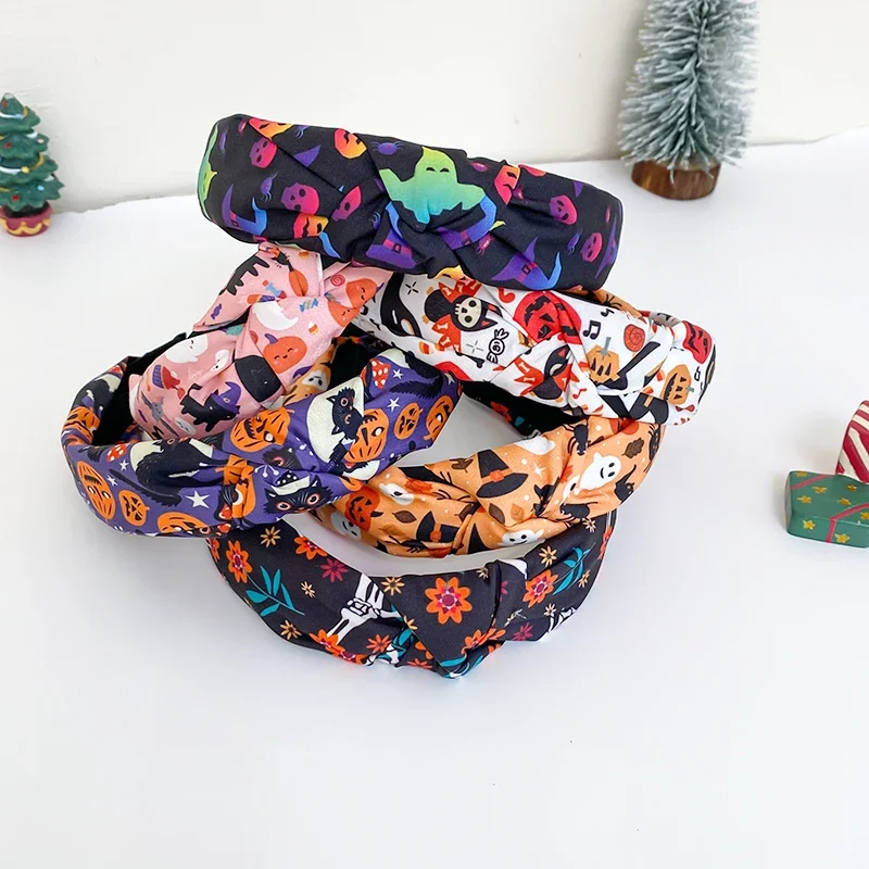 New Quirky Cartoon Skull Pumpkin Hair Bands for Children Knotted Wide Phantom Headband Girls Halloween Hair Accessories
New Quirky Cartoon Skull Pumpkin Hair Bands for Children Knotted Wide Phantom Headband Girls Halloween Hair Accessories