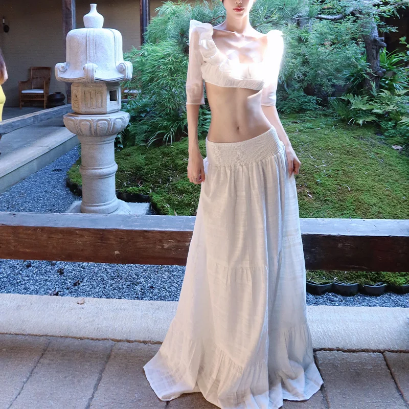 Повседневная свободная юбка-кейк для женщин, двусторонняя, с завышенной талией, во французском стиле, длинная в пол, универсальная, легкая, летняя юбка
Повседневная свободная юбка-кейк для женщин, двусторонняя, с завышенной талией, во французском стиле, длинная в пол, универсальная, легкая, летняя юбка