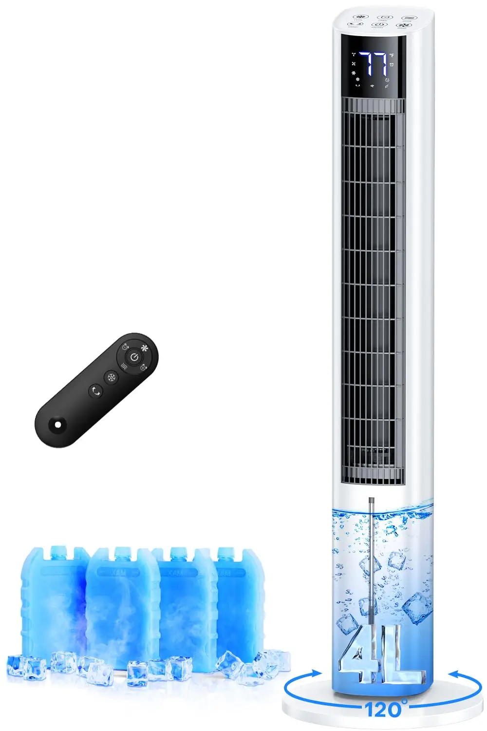45" Portable Swamp Cooler 3-Speed 30ft/s 4Mode 4L 12H Timer 120°Oscill 17ft Remote Indoor Room, Custom
45" Portable Swamp Cooler 3-Speed 30ft/s 4Mode 4L 12H Timer 120°Oscill 17ft Remote Indoor Room, Custom