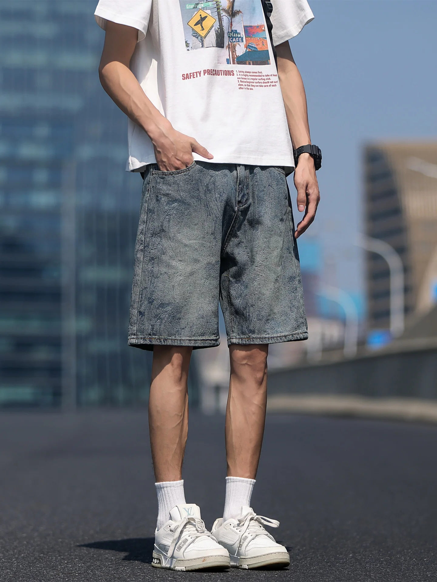 Washed American Denim Short Pants Men Summer Trendy Loose Straight Leg Five Pants High Street Vintage Wide Leg Medium Pants
Washed American Denim Short Pants Men Summer Trendy Loose Straight Leg Five Pants High Street Vintage Wide Leg Medium Pants