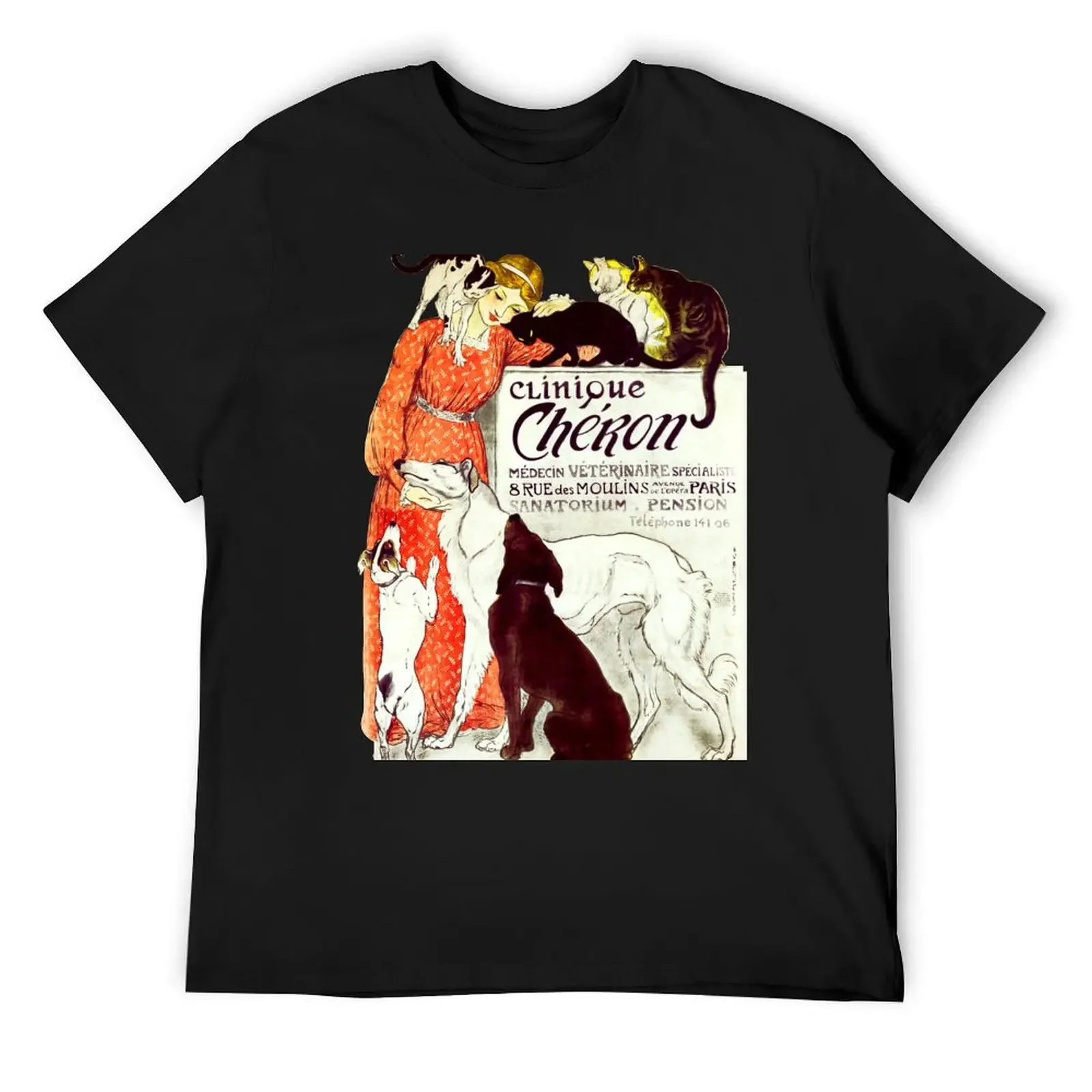 Clinique Cheron Vintage Dog and Cat Steinlen , cat dog veterinary vintage French advertising T-Shirt
Clinique Cheron Vintage Dog and Cat Steinlen , cat dog veterinary vintage French advertising T-Shirt