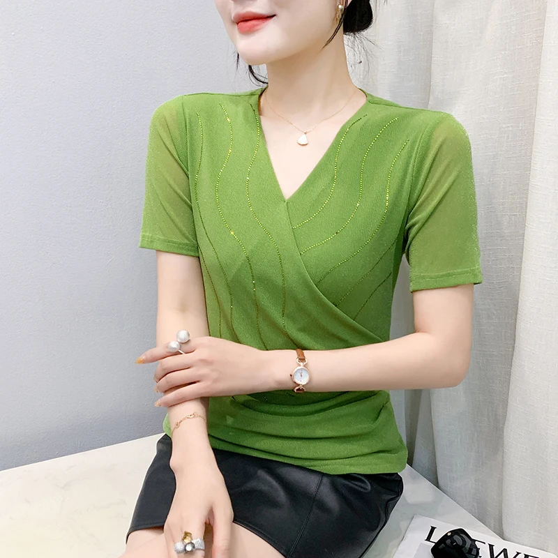 2025,New,Summer,European,Clothes,Draped,T-Shirt,Chic,Sexy,V-Neck,Shiny,Diamonds,Women,Tops,Short Sleeve,Bottoming Shirt,Tees,550
2025,New,Summer,European,Clothes,Draped,T-Shirt,Chic,Sexy,V-Neck,Shiny,Diamonds,Women,Tops,Short Sleeve,Bottoming Shirt,Tees,550