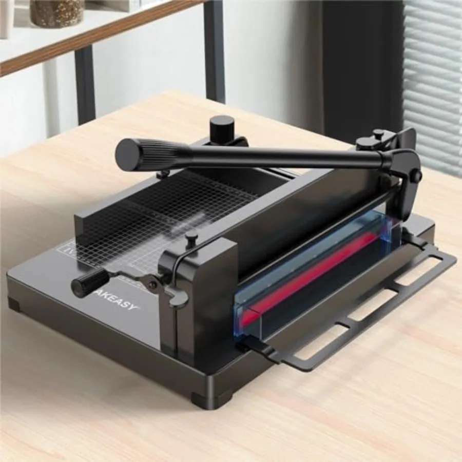 Heavy Duty Paper Cutter for Office Use, Solid Steel Construction, Black, 12 Inch Guillotine Cutter with 400 Sheet Capacity for
Heavy Duty Paper Cutter for Office Use, Solid Steel Construction, Black, 12 Inch Guillotine Cutter with 400 Sheet Capacity for