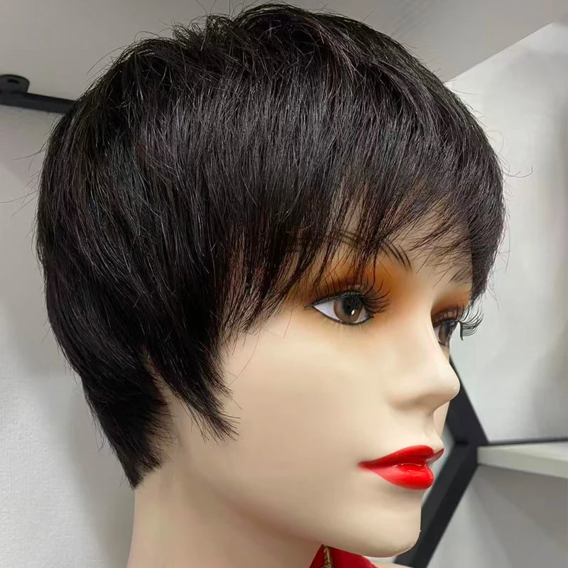 Natural Color/Dark Brown Human Hair Short Straight Wig Silk Top Wig For Asian Middle-aged And Elderly Women Cover Gray Hair
Natural Color/Dark Brown Human Hair Short Straight Wig Silk Top Wig For Asian Middle-aged And Elderly Women Cover Gray Hair