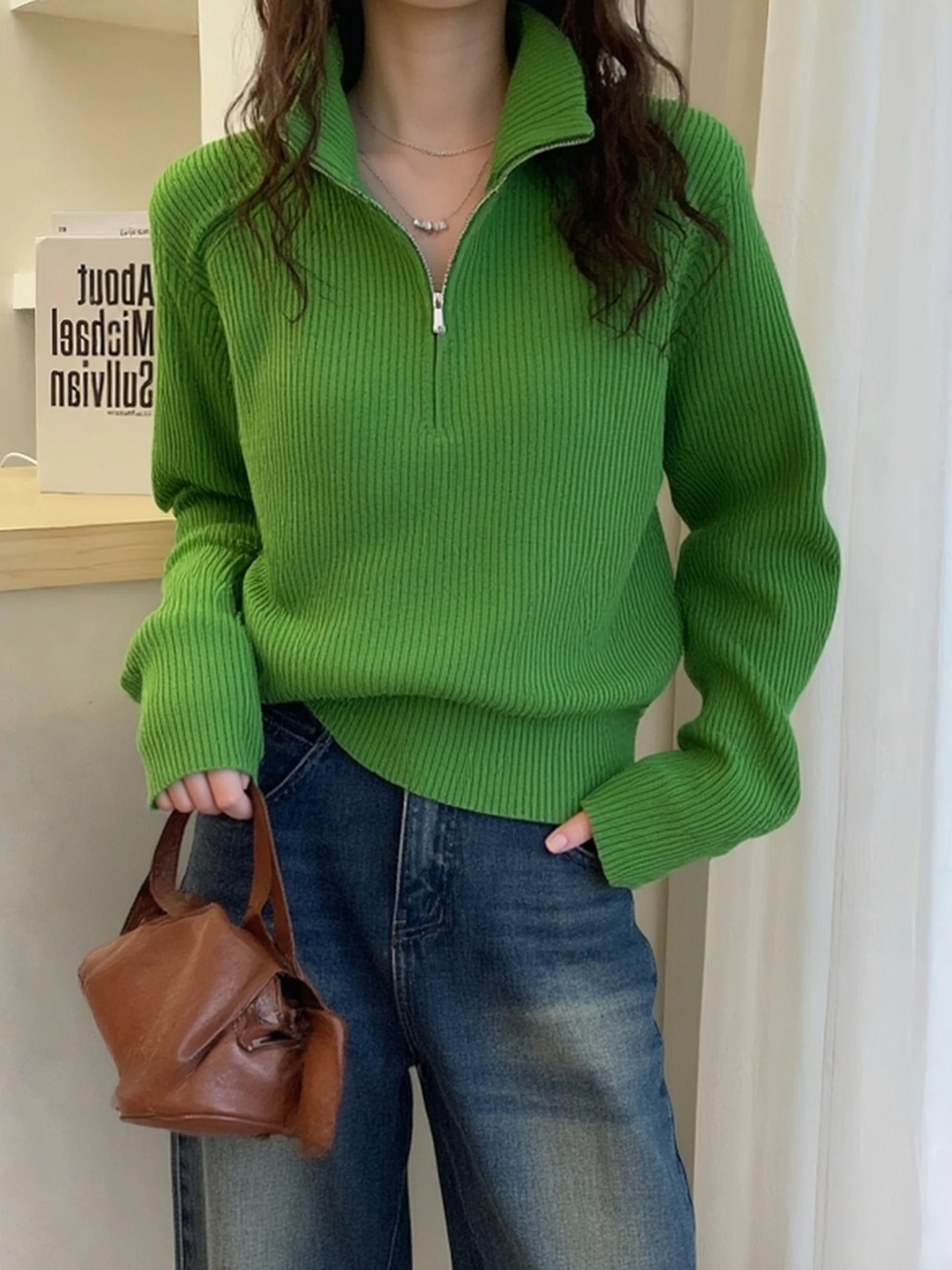 Корейский свитер на молнии Long Sve, женский трикотаж Camere, зимний универсальный ленивый свитер для поездок на работу, прямая трубка
Корейский свитер на молнии Long Sve, женский трикотаж Camere, зимний универсальный ленивый свитер для поездок на работу, прямая трубка