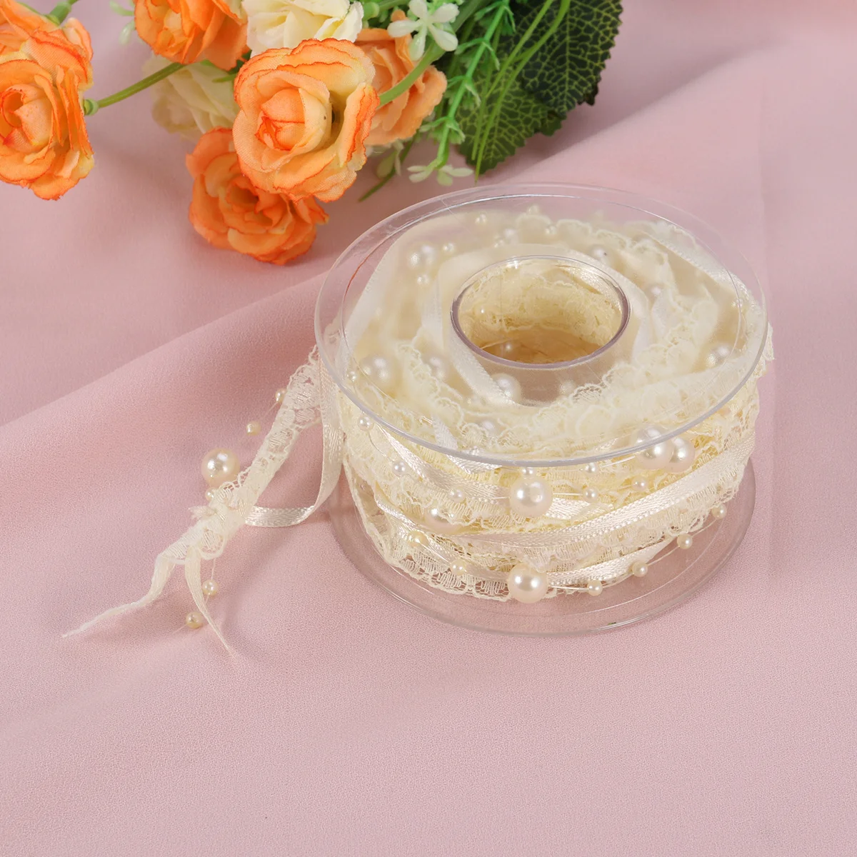 Beaded Pearl String Ribbon For Wedding Christmas Decoration Snowflake Craft Trim Satin Organza Winter Party Decor Sewing 
Beaded Pearl String Ribbon For Wedding Christmas Decoration Snowflake Craft Trim Satin Organza Winter Party Decor Sewing