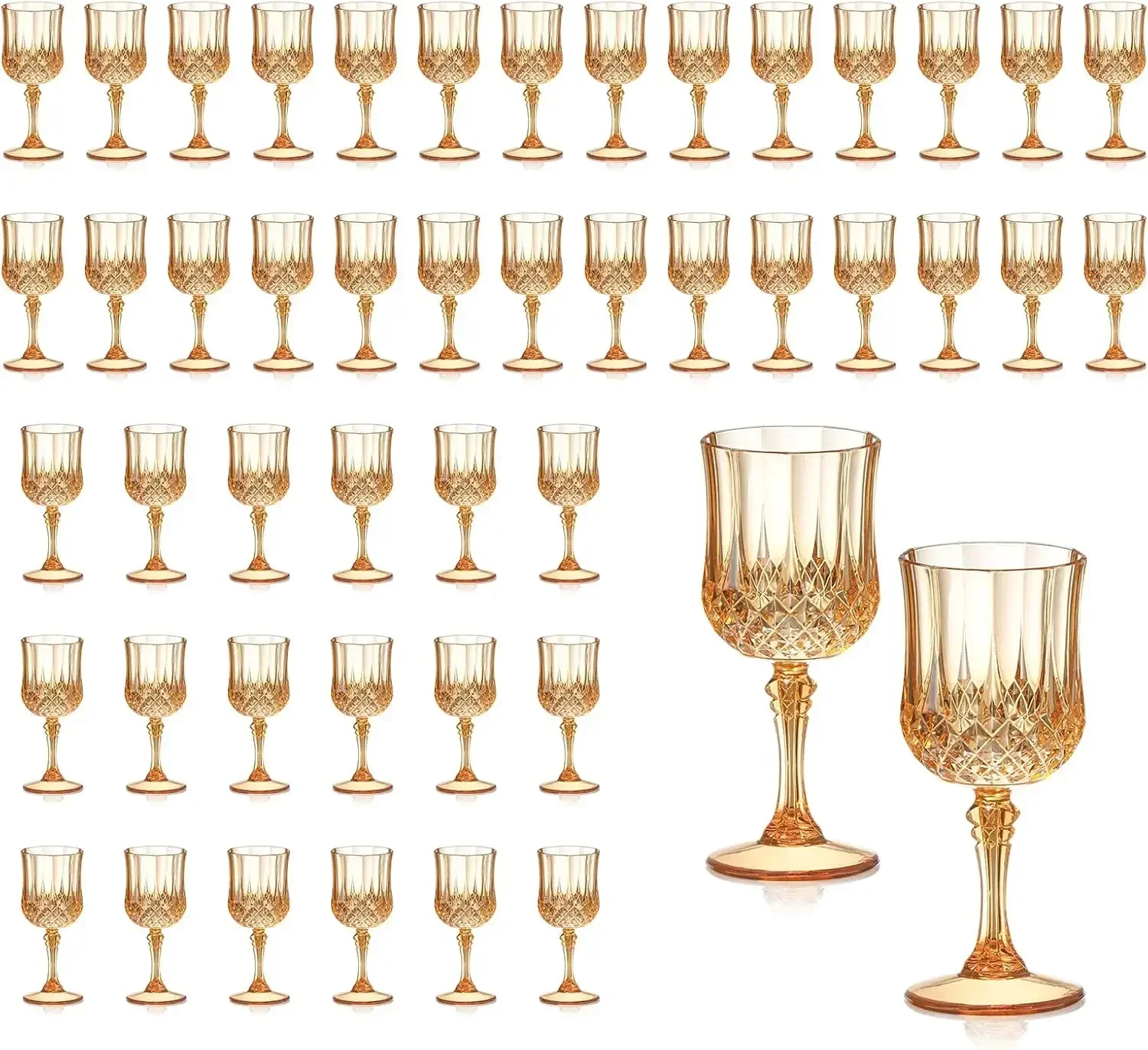 48 Pcs 7oz Plastic Vintage Wine Glasses Drinking Glasses Unbreakable Wedding Glassware Crystal Water Goblets Reusable Drinkware
48 Pcs 7oz Plastic Vintage Wine Glasses Drinking Glasses Unbreakable Wedding Glassware Crystal Water Goblets Reusable Drinkware