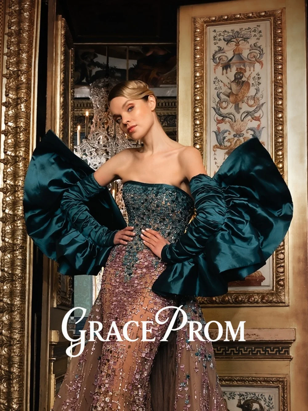 Vintage Soirée Refined Sequin-Embellished Mermaid Evening Dress 2026 Timeless Strapless Teal Oversized Bow Sleeve Train Gown ف
Vintage Soirée Refined Sequin-Embellished Mermaid Evening Dress 2026 Timeless Strapless Teal Oversized Bow Sleeve Train Gown ف