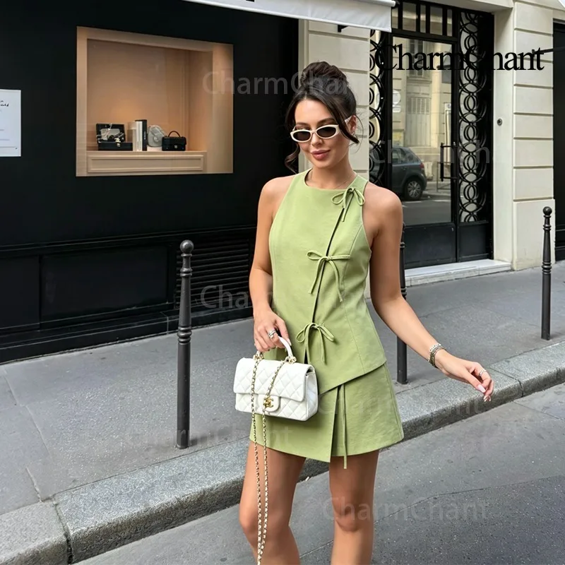 CharmChant Women's Green Bow Detail Two-Piece Set Sleeveless Top & Wrap Skort Coquette Y2K Going Out Outfit Casual Summer 2026
CharmChant Women's Green Bow Detail Two-Piece Set Sleeveless Top & Wrap Skort Coquette Y2K Going Out Outfit Casual Summer 2026