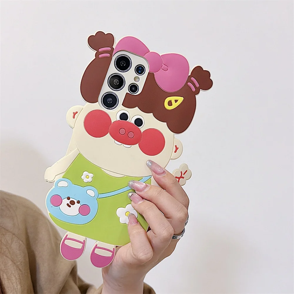 S26 Ultra Whimsical 3D Cartoon Piggy Girl Phone Case for SamSung Galaxy S25 S24 S23 A57 A56 Soft Silicone Girly Protective Cover
S26 Ultra Whimsical 3D Cartoon Piggy Girl Phone Case for SamSung Galaxy S25 S24 S23 A57 A56 Soft Silicone Girly Protective Cover