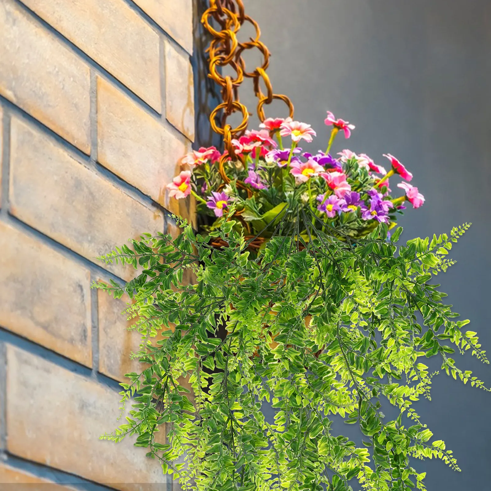 2pcs Artificial Hanging Plants 5 Forks 69 Leaves Faux Fern Decor DurablePlant Wall Fake Garden Wedding Scene
2pcs Artificial Hanging Plants 5 Forks 69 Leaves Faux Fern Decor DurablePlant Wall Fake Garden Wedding Scene