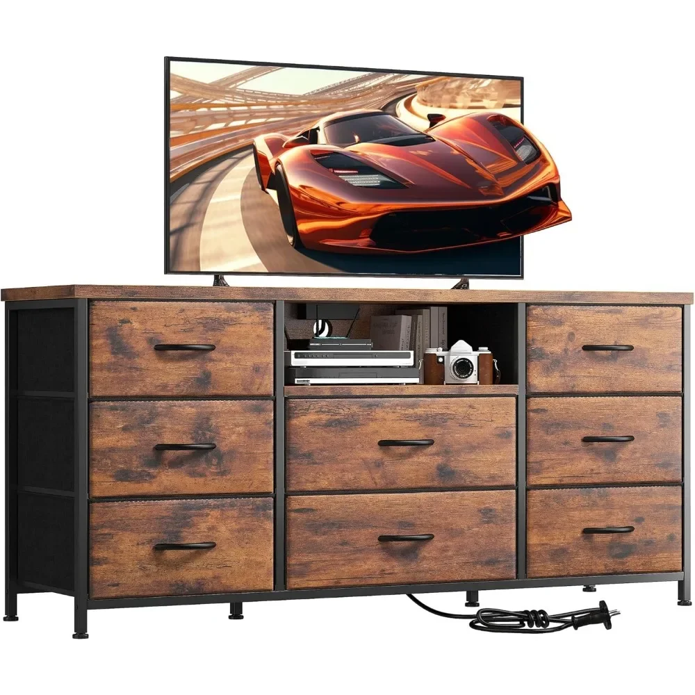 Dresser TV Stand with Power Outlet with 8 Fabric Deep Drawers Media Console Table for Storage Dresser for Bedroom, Living Room
Dresser TV Stand with Power Outlet with 8 Fabric Deep Drawers Media Console Table for Storage Dresser for Bedroom, Living Room