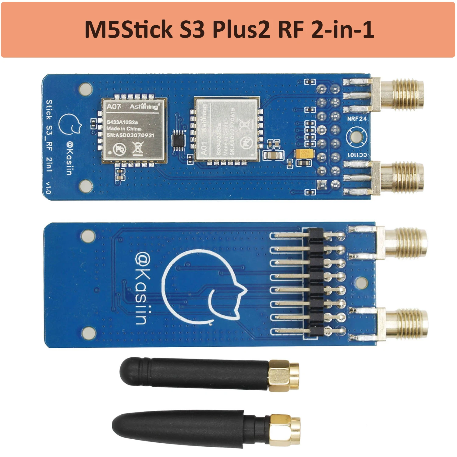 M5Stick S3 plus2 RF 2 in-1 Module NRF24+CC1101 Works with Bruce Firmware Apply To StickC Plus2
M5Stick S3 plus2 RF 2 in-1 Module NRF24+CC1101 Works with Bruce Firmware Apply To StickC Plus2