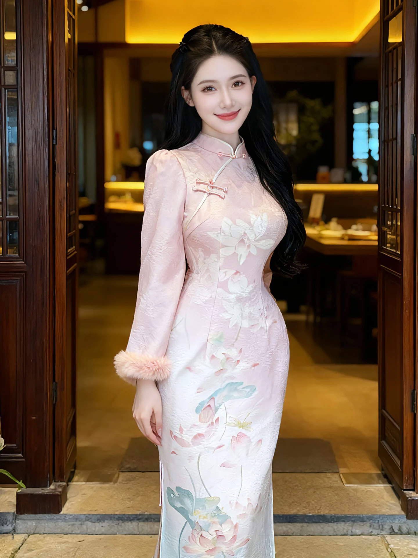 Осенне-зимнее утепленное мягкое платье с длинным рукавом в новом китайском стиле, на флисовой подкладке, улучшенное, для женщин, стройнящее, с ароматом лотоса
Осенне-зимнее утепленное мягкое платье с длинным рукавом в новом китайском стиле, на флисовой подкладке, улучшенное, для женщин, стройнящее, с ароматом лотоса