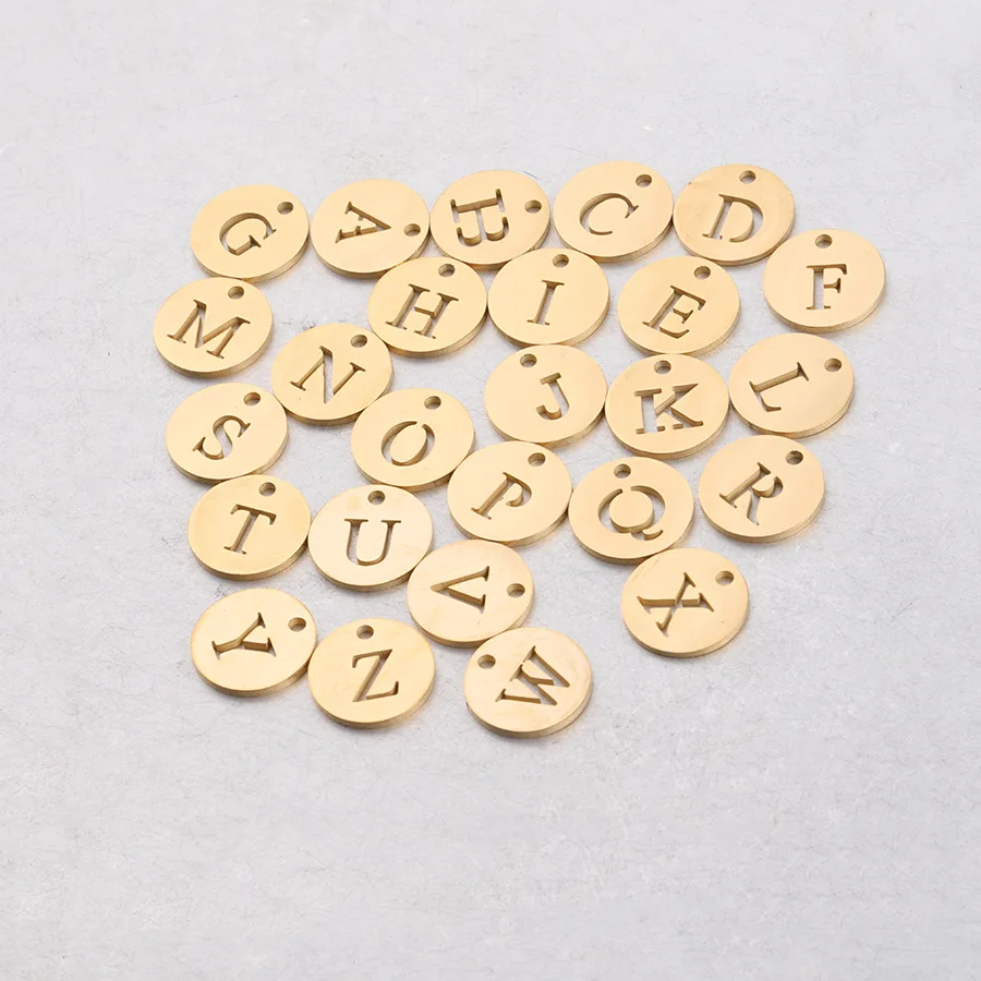 DIY Making Glossy Steel Letter Hollow Round Coin Charm Pendant Alphabet Letters Name 26 pcs Wholesale Accessories 
DIY Making Glossy Steel Letter Hollow Round Coin Charm Pendant Alphabet Letters Name 26 pcs Wholesale Accessories