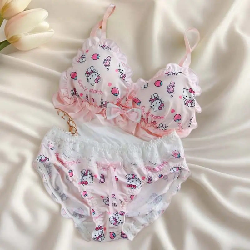 MLXLHello Kitty Sanrio Kawaii Girls Underwear Cartoon Anime Print Lace Edge Accessories Pure Desire Push-up Bra Cute Clothes Set
MLXLHello Kitty Sanrio Kawaii Girls Underwear Cartoon Anime Print Lace Edge Accessories Pure Desire Push-up Bra Cute Clothes Set