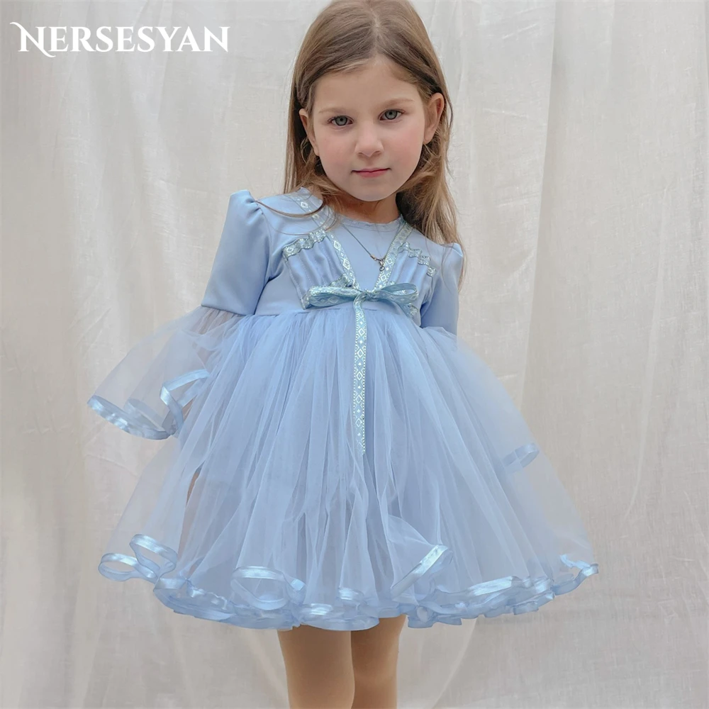 Nersesyan Sky Blue Flower Girl Dresses For Wedding A-Line Flare Sleeves Solid Birthday Party Gowns Children Dress Occasional
Nersesyan Sky Blue Flower Girl Dresses For Wedding A-Line Flare Sleeves Solid Birthday Party Gowns Children Dress Occasional