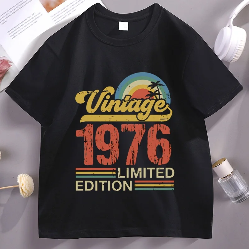 1976 Vintage Limited Birthday T-Shirt Cotton Short Sleeve Retro Style 50th Birthday Gift Tshirt Streetwear Comfofrtable Clothes
1976 Vintage Limited Birthday T-Shirt Cotton Short Sleeve Retro Style 50th Birthday Gift Tshirt Streetwear Comfofrtable Clothes