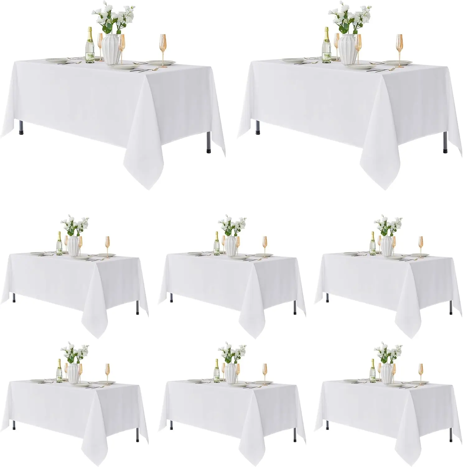 8 Pack Rectangle Tablecloth 70x120 Inch White, Stain and Wrinkle Resistant Polyester Table Cloth for Wedding Party Dining
8 Pack Rectangle Tablecloth 70x120 Inch White, Stain and Wrinkle Resistant Polyester Table Cloth for Wedding Party Dining
