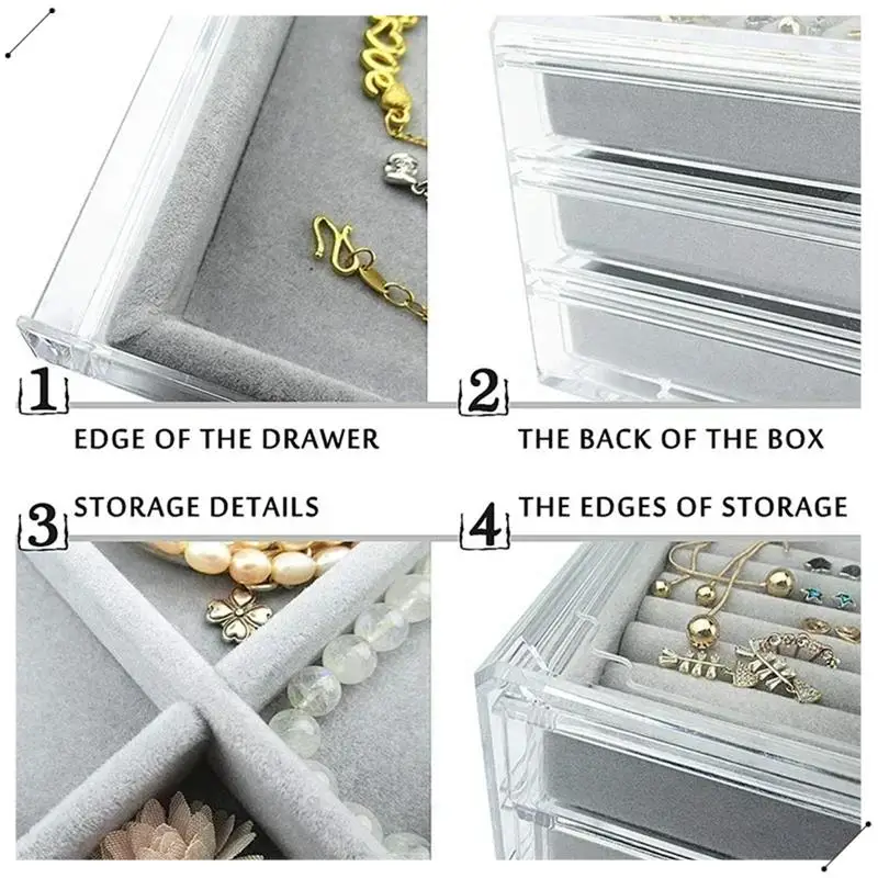 Acrylic Jewelry Organizer With 3Drawers Stackable Display Storage Earrings Necklace Bracelet Box Holder Case For Women
Acrylic Jewelry Organizer With 3Drawers Stackable Display Storage Earrings Necklace Bracelet Box Holder Case For Women