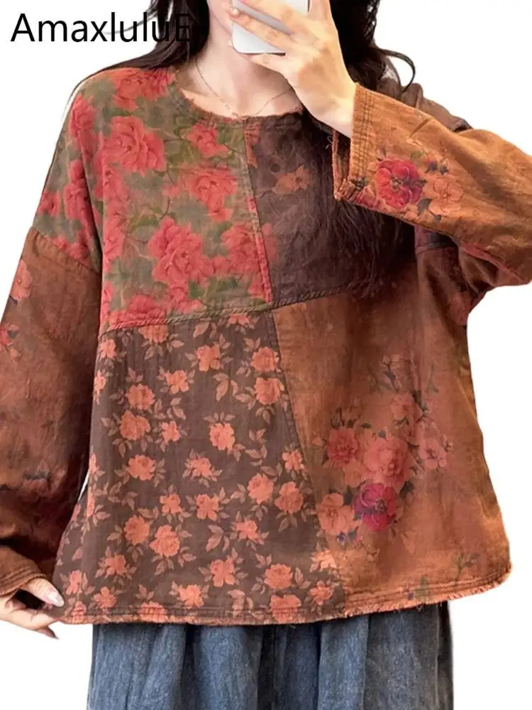 Amax LuluE Chinese Womens Spring Fashion Floral Vintage T-shirts Ladies Loose Casual O Neck Clothes Classic Printed Cotton Tops
Amax LuluE Chinese Womens Spring Fashion Floral Vintage T-shirts Ladies Loose Casual O Neck Clothes Classic Printed Cotton Tops