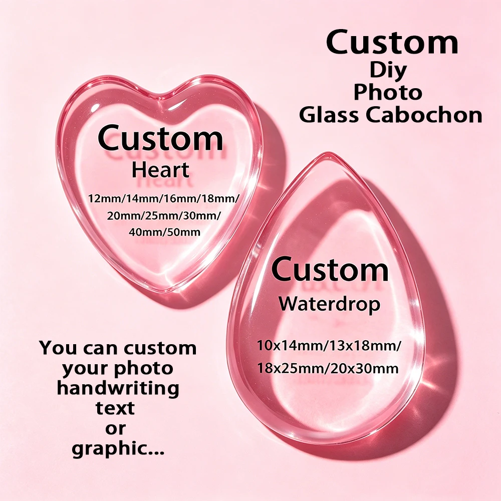 Custom Waterdrop/Heart Curved Photo Glass Cabochons Personalized Handwriting Graphic Demo Flatback Jewelry Making Finding Cameo
Custom Waterdrop/Heart Curved Photo Glass Cabochons Personalized Handwriting Graphic Demo Flatback Jewelry Making Finding Cameo