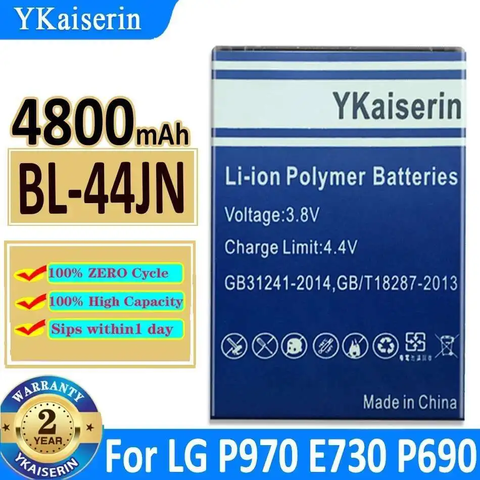 Аккумулятор для мобильного телефона BL-44JN 4800 мАч для LG Optimus Black P970 E730 P690 P693 E510 E610 E612 E615 C660 MS840 BL 44JN
Аккумулятор для мобильного телефона BL-44JN 4800 мАч для LG Optimus Black P970 E730 P690 P693 E510 E610 E612 E615 C660 MS840 BL 44JN