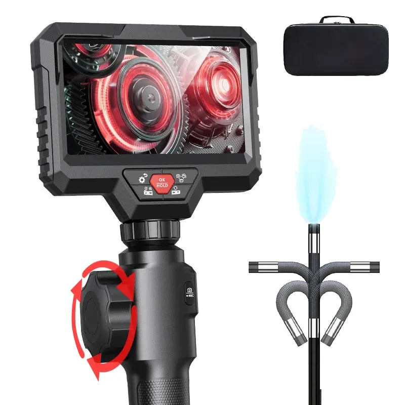 6mm 360 Degrees All Way Steering Industrial Endoscope for Car Pipe Inspection Sewer Camera Borescope With 5 Inch HD Screen
6mm 360 Degrees All Way Steering Industrial Endoscope for Car Pipe Inspection Sewer Camera Borescope With 5 Inch HD Screen