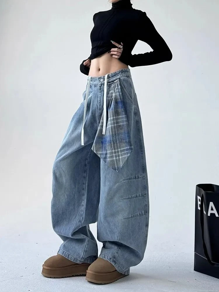 Women's Plaid Square Scarf Baggy Jeans Cool Girl Fashion Style Street Pants Bottoms Female High Waist Vibe Regular Trousers
Women's Plaid Square Scarf Baggy Jeans Cool Girl Fashion Style Street Pants Bottoms Female High Waist Vibe Regular Trousers