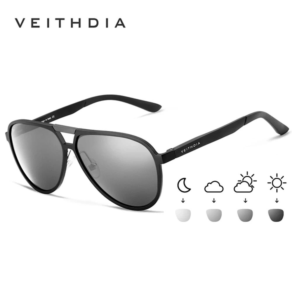 VEITHDIA-Brand Aluminum Magnesium Polarized Sunglasses, Photochromic UV400 Lens, Eyewear Accessories, Male and Female, VS06850
VEITHDIA-Brand Aluminum Magnesium Polarized Sunglasses, Photochromic UV400 Lens, Eyewear Accessories, Male and Female, VS06850