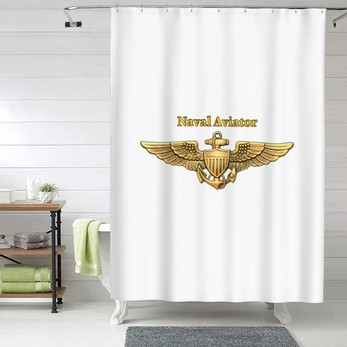 Занавеска для душа с изображением крыльев пилота ВМФ, полиэстеровая, водонепроницаемая, с крючками
Занавеска для душа с изображением крыльев пилота ВМФ, полиэстеровая, водонепроницаемая, с крючками