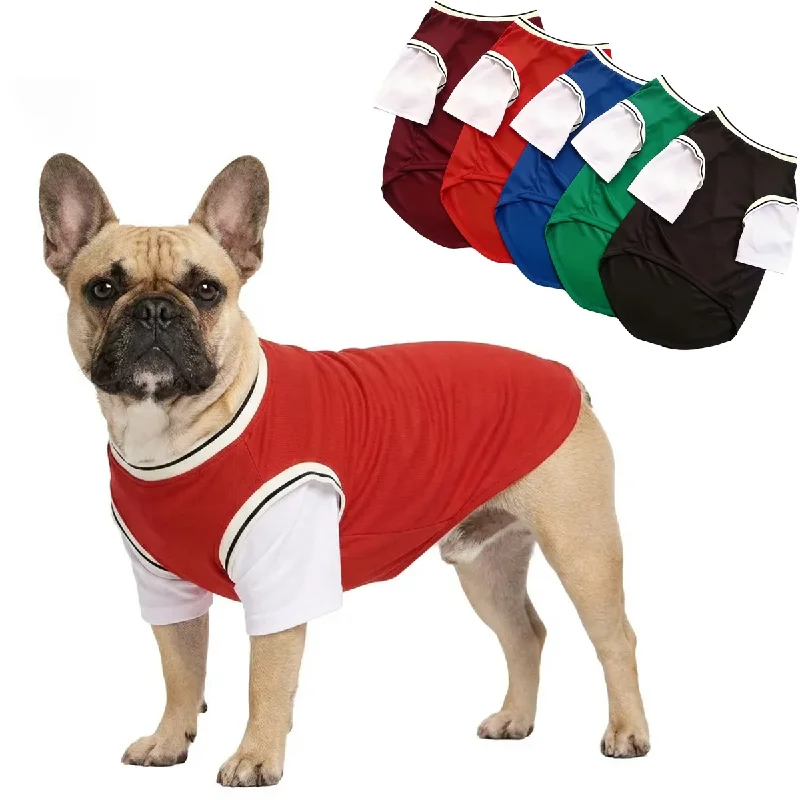 Baseball Style Dog Jersey Fake Two-Piece Pet T-Shirt Breathable Sporty Dog Clothes for Large Dogs Labrador Golden Retriever
Baseball Style Dog Jersey Fake Two-Piece Pet T-Shirt Breathable Sporty Dog Clothes for Large Dogs Labrador Golden Retriever