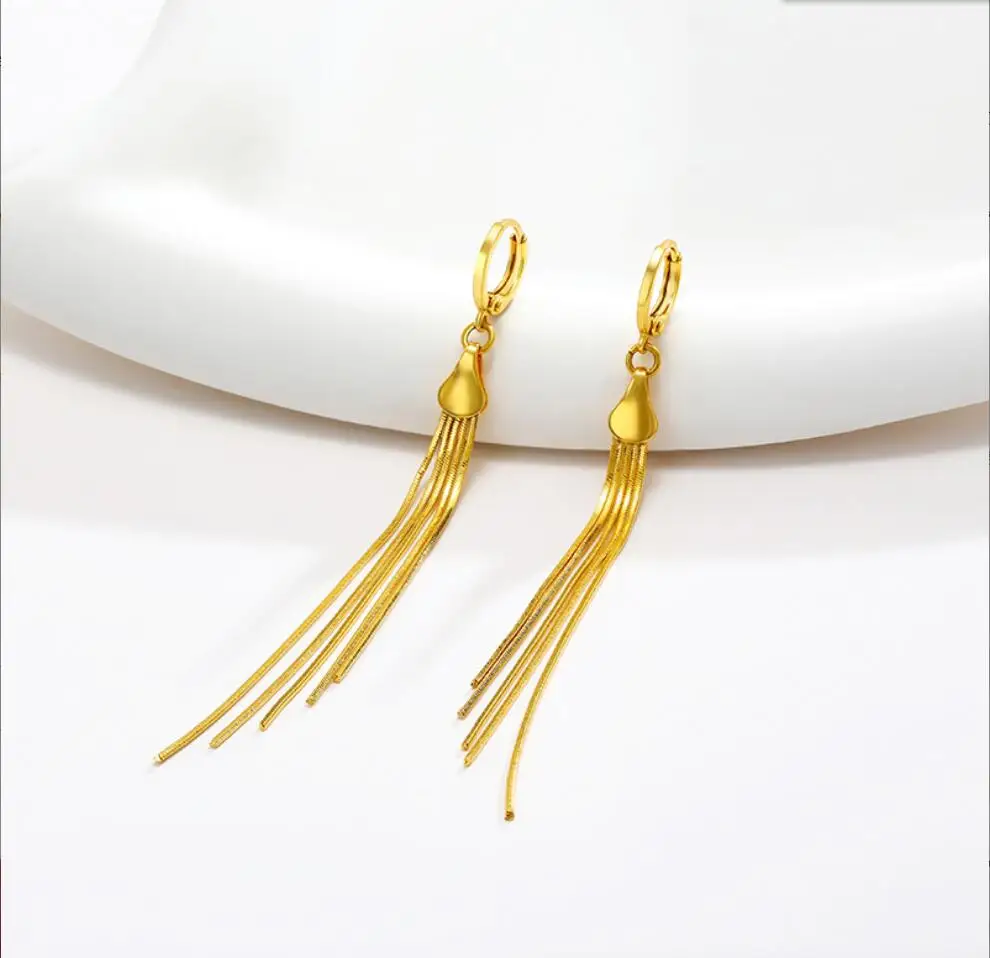 2PCS Fashion Long Tassel Hoop Earrings For Women Gold Plated Chain Earrings F1827
2PCS Fashion Long Tassel Hoop Earrings For Women Gold Plated Chain Earrings F1827