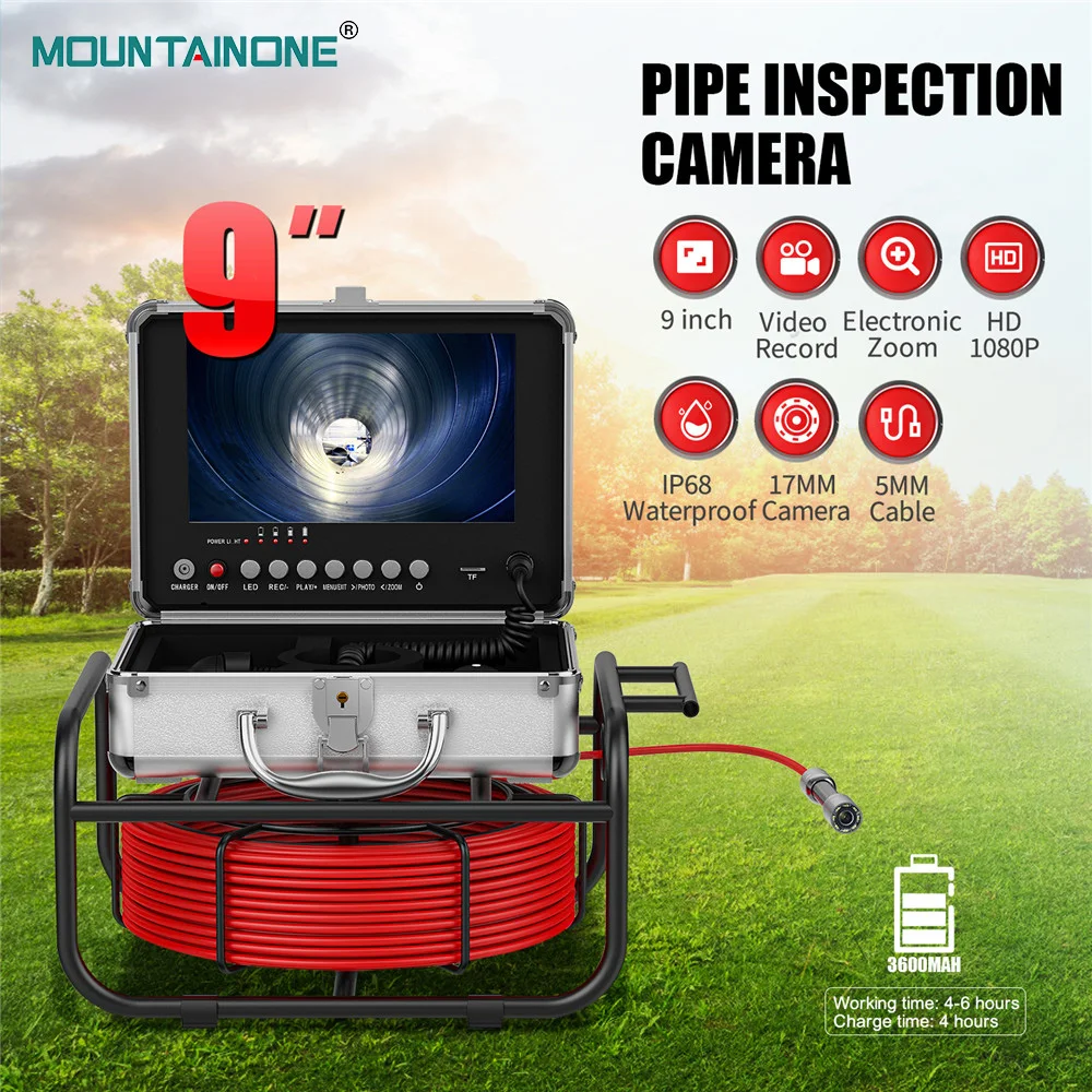 Pipe Inspection Camera 9" IPS Screen DVR Recorder Borescope IP68 Drain Sewer Pipeline Industrial Endoscope With 16G TF Card
Pipe Inspection Camera 9" IPS Screen DVR Recorder Borescope IP68 Drain Sewer Pipeline Industrial Endoscope With 16G TF Card