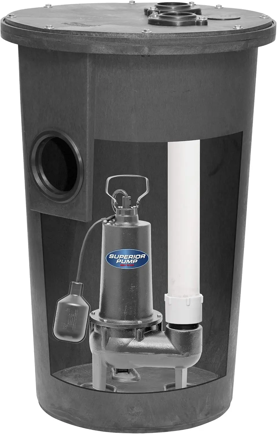 93015-U Cast Iron Tethered Float Switch Sewage Pump with Basin Kit, 1/2 HP, Black
93015-U Cast Iron Tethered Float Switch Sewage Pump with Basin Kit, 1/2 HP, Black