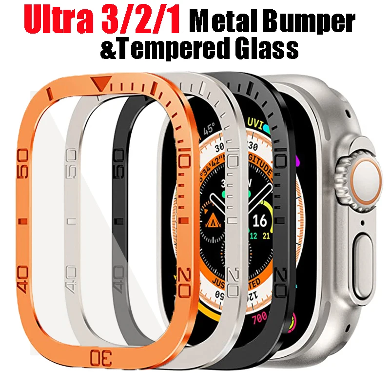 Screen Protector For Apple Watch Ultra 49mm Case Accessories Metal Cover Frame+Tempered Glass For iWatch Ultra 3 49mm Bezel Ring
Screen Protector For Apple Watch Ultra 49mm Case Accessories Metal Cover Frame+Tempered Glass For iWatch Ultra 3 49mm Bezel Ring