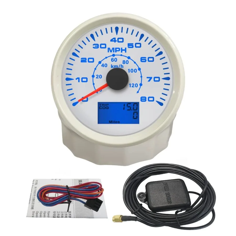 ELING 3-3/8 GPS Speedometer Odometer 0-80MPH 0-120KM/H Milometer for Club Car Jet-ski Yacht Motor 12V 24V with 8 Different Back
ELING 3-3/8 GPS Speedometer Odometer 0-80MPH 0-120KM/H Milometer for Club Car Jet-ski Yacht Motor 12V 24V with 8 Different Back