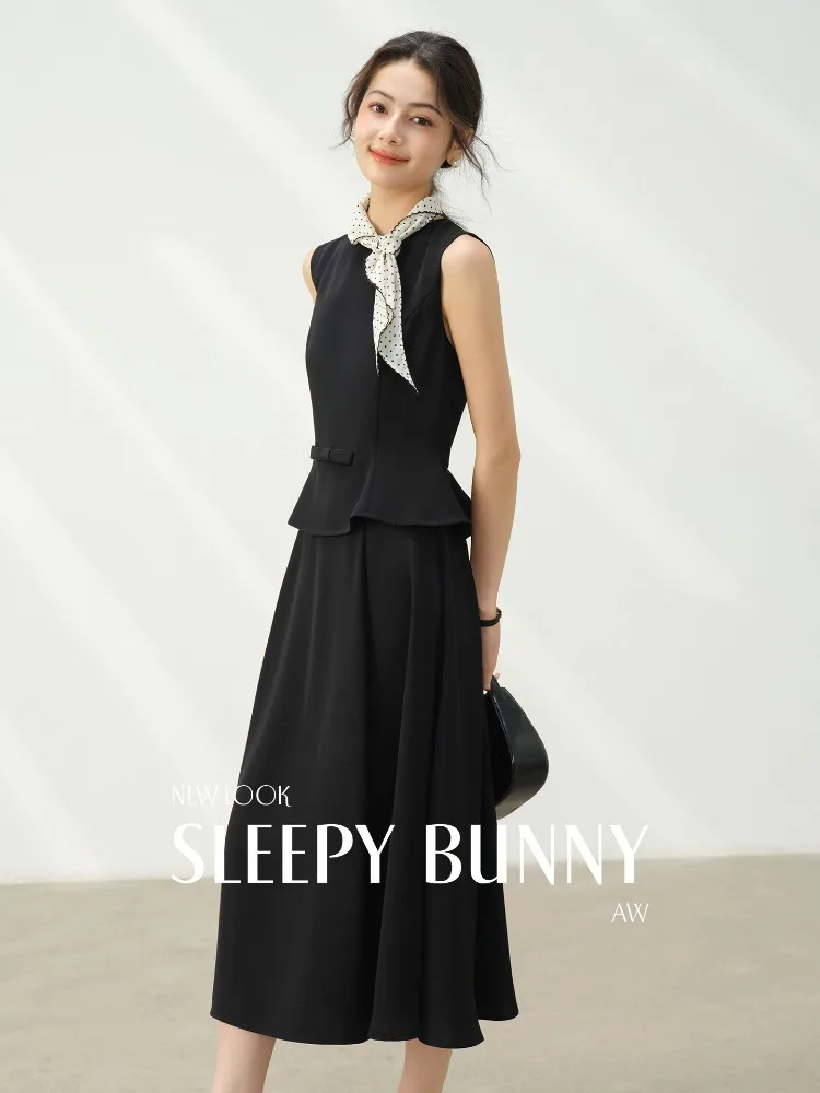 Elegant Vintage Chic Sleeveless Midi Dress French Bow Tie Faux Two Piece A Line Black Dress for Women Office Wear Casual Outfit
Elegant Vintage Chic Sleeveless Midi Dress French Bow Tie Faux Two Piece A Line Black Dress for Women Office Wear Casual Outfit