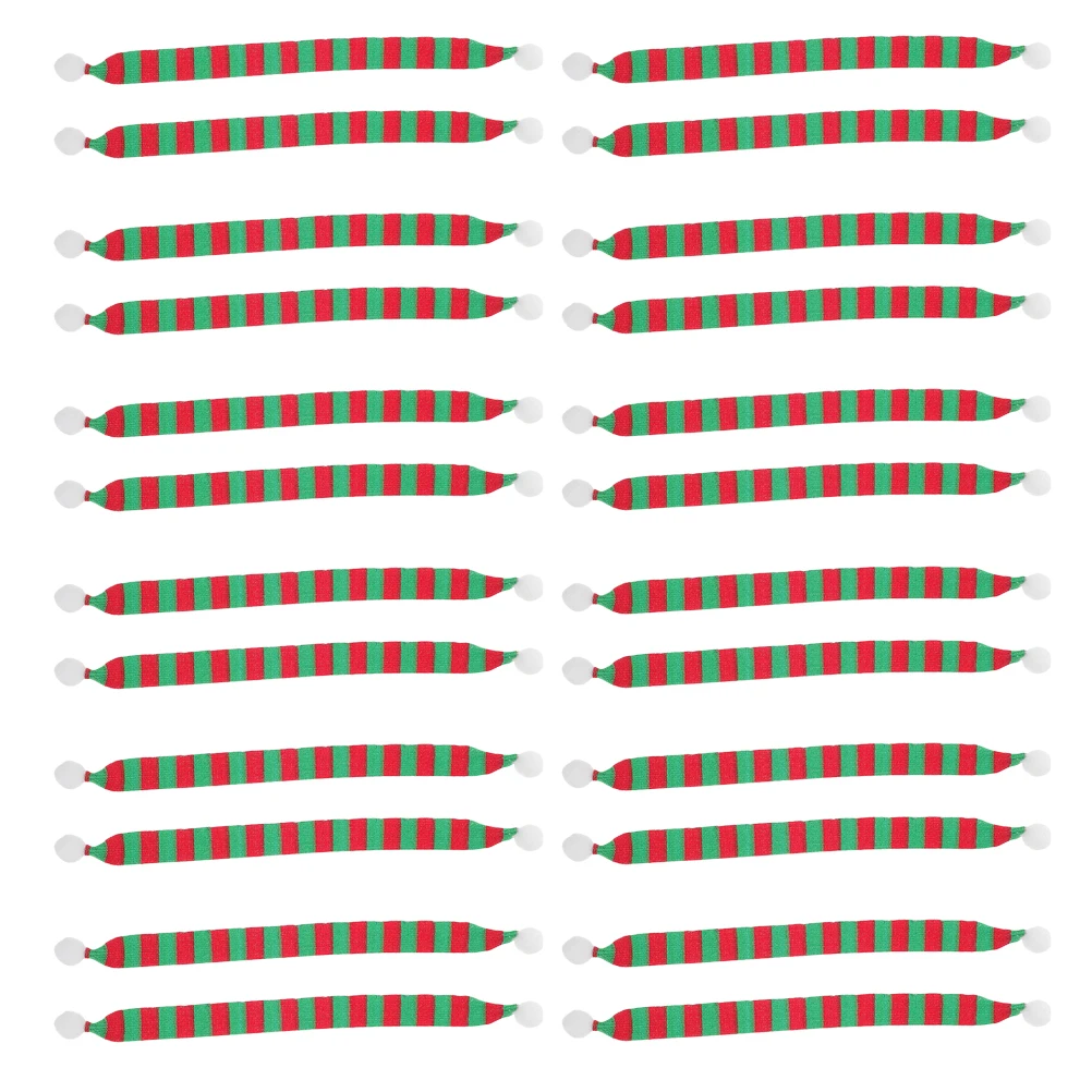 24Pcs Mini Christmas Scarves Soft Knit Fabric Holiday Decorations Xmas Tree Ornaments Wine Bottle Tiny Scarf DIY Party Favors
24Pcs Mini Christmas Scarves Soft Knit Fabric Holiday Decorations Xmas Tree Ornaments Wine Bottle Tiny Scarf DIY Party Favors