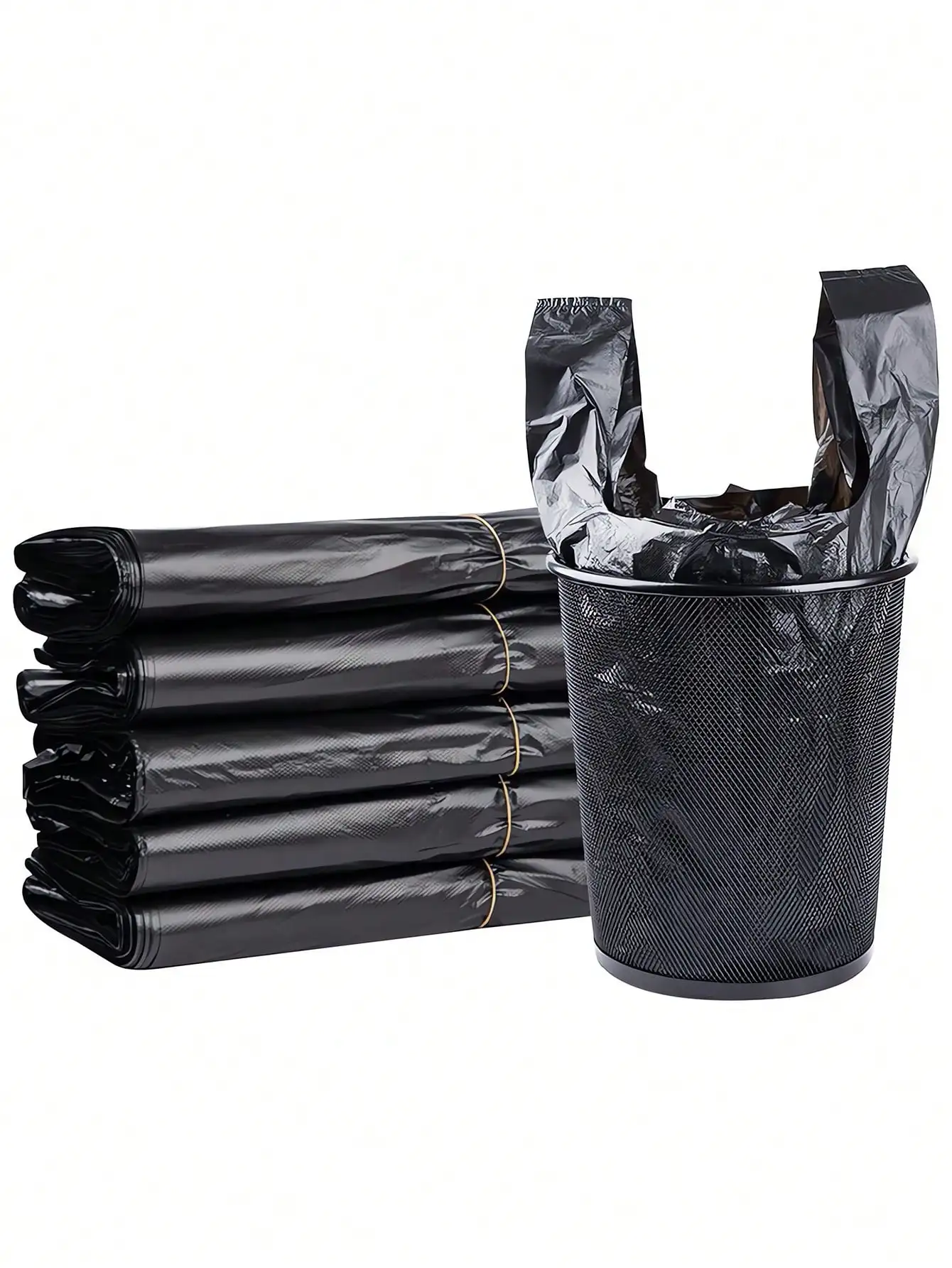 100pcs/50pcs/5pcs Thickened And Enlarged Black Garbage Bag, Trash Bags Kitchen, Vegetable Bag Big Garbage Bags For Paper, Plastic, Bottles, Newspaper, Lawn Plastic Bags With Handles T-Shirt Bags Bulk Plastic Bags
100pcs/50pcs/5pcs Thickened And Enlarged Black Garbage Bag, Trash Bags Kitchen, Vegetable Bag Big Garbage Bags For Paper, Plastic, Bottles, Newspaper, Lawn Plastic Bags With Handles T-Shirt Bags Bulk Plastic Bags