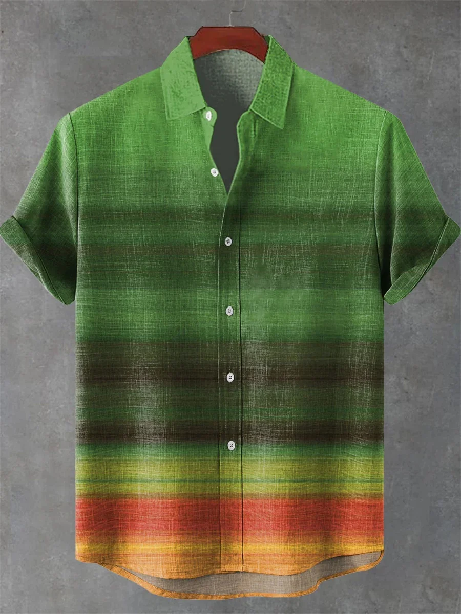 New men's artistic print, simple pattern, high-quality men's casual linen short-sleeved Hawaiian shirt
New men's artistic print, simple pattern, high-quality men's casual linen short-sleeved Hawaiian shirt