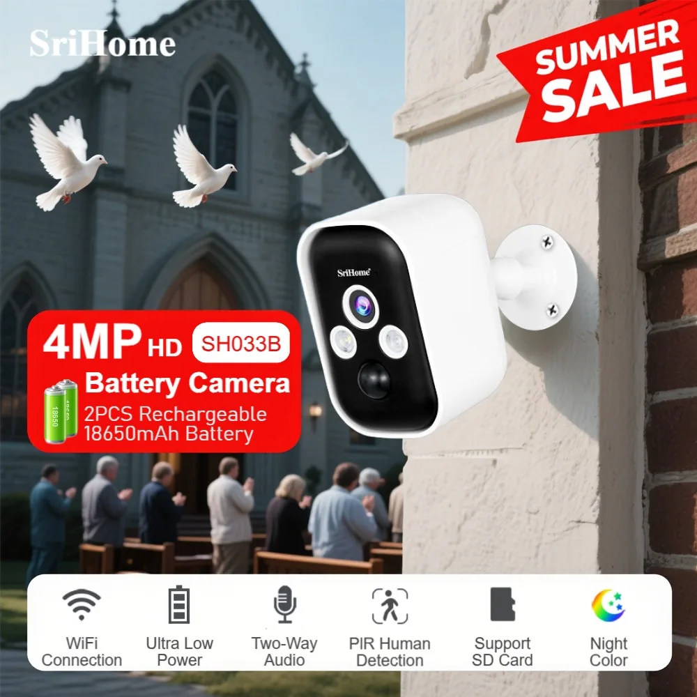 SriHome 4-мегапиксельная аккумуляторная камера PIR Detection18650 Батарея с низким энергопотреблением Камера видеонаблюдения SH033B
SriHome 4-мегапиксельная аккумуляторная камера PIR Detection18650 Батарея с низким энергопотреблением Камера видеонаблюдения SH033B