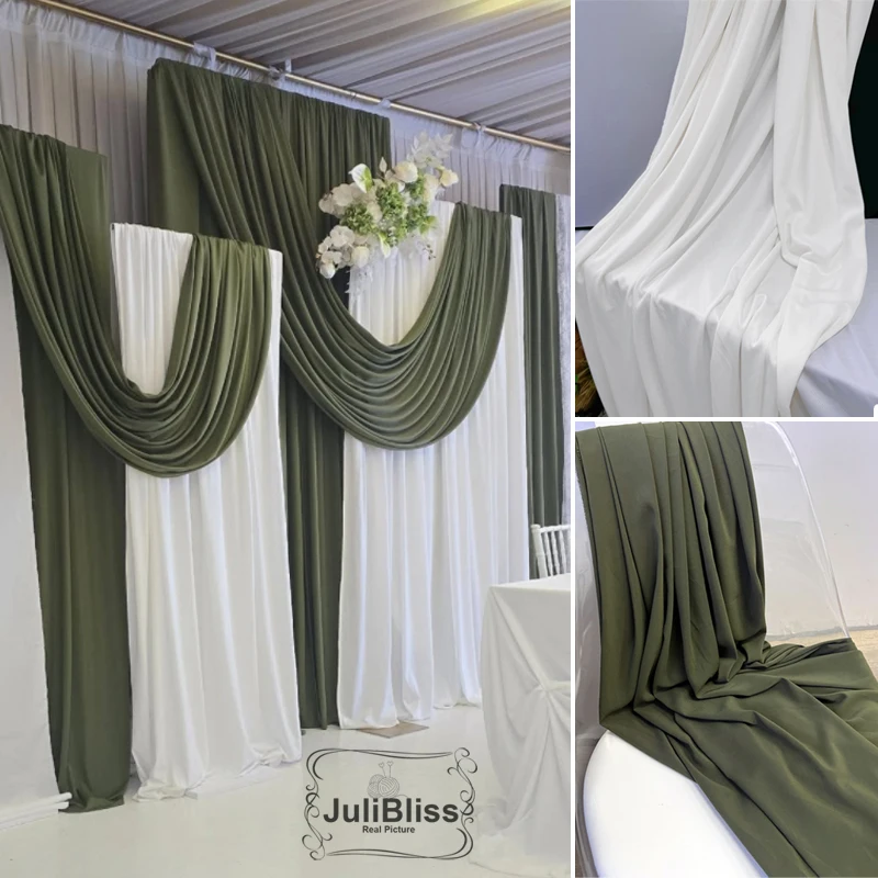Elegance Olive Green & White Flowing Fabrics for Bridal Shower Romantic Soft Drapes Wedding Decor Curtains Tablecloth Backdrops
Elegance Olive Green & White Flowing Fabrics for Bridal Shower Romantic Soft Drapes Wedding Decor Curtains Tablecloth Backdrops