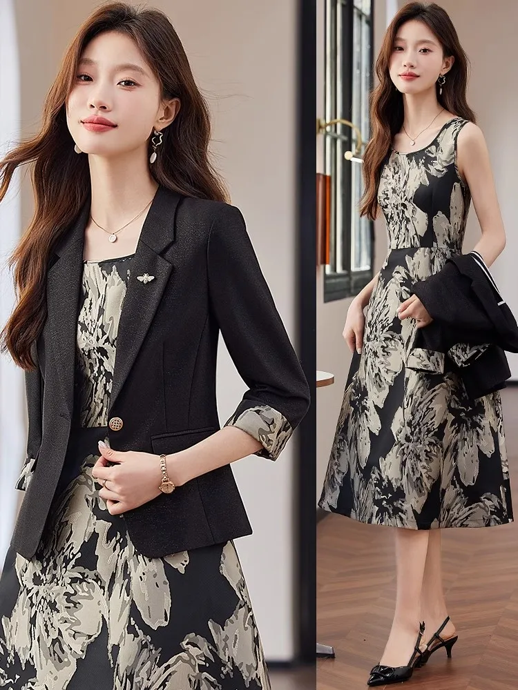 Elegant Women's Suit Set Dress Floral Print Two-Piece Ensemble Casual Commute Style Polyester Fabric Seven-Quarter Sleeve
Elegant Women's Suit Set Dress Floral Print Two-Piece Ensemble Casual Commute Style Polyester Fabric Seven-Quarter Sleeve