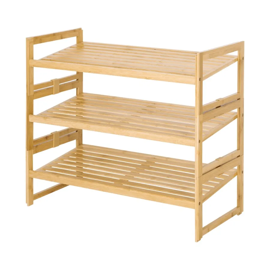 Bamboo 3-Tier Shoe Rack Holds 9 Pairs
Bamboo 3-Tier Shoe Rack Holds 9 Pairs