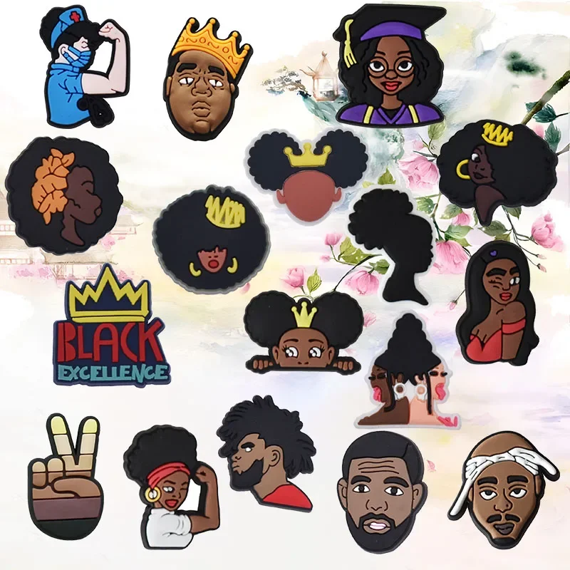 Shoe Charms for Crocs Accessories Afro Head Shoes Charm for Croc Decorations Pins Men Accessory Jeans Woman Clogs Clips Badges
Shoe Charms for Crocs Accessories Afro Head Shoes Charm for Croc Decorations Pins Men Accessory Jeans Woman Clogs Clips Badges