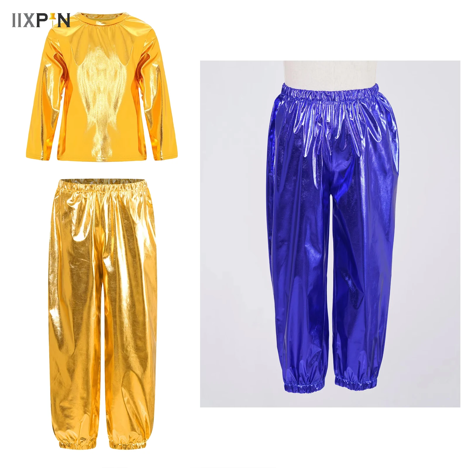 Jazz Dance Costume Metallic Shining Street Dance Crop Vest Children Costume Children's Day Stage Performance Clothes Girls Boys
Jazz Dance Costume Metallic Shining Street Dance Crop Vest Children Costume Children's Day Stage Performance Clothes Girls Boys