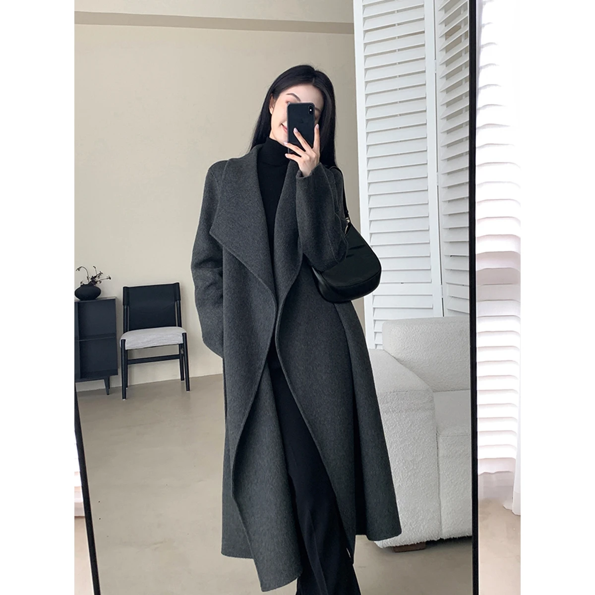 Off Double-Faced Woolen Coat Women's Winter Mid-Length Loose Lazy Waist-Cinching Double Collar Korean Sle Commute
Off Double-Faced Woolen Coat Women's Winter Mid-Length Loose Lazy Waist-Cinching Double Collar Korean Sle Commute