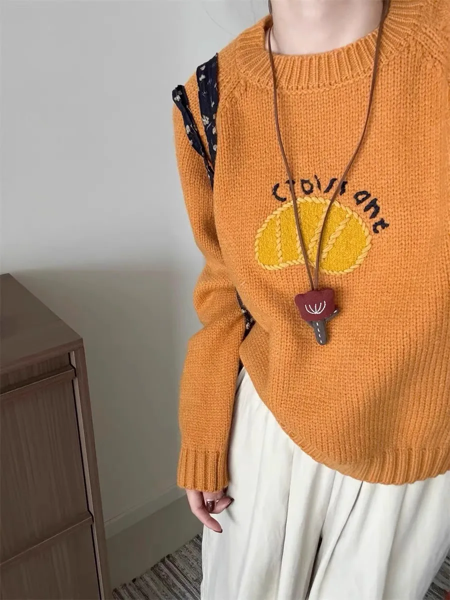 Thiened мультяшный круглый вязаный свитер с вышивкой буквами для женщин, осенне-зимняя свободная верхняя одежда, трикотаж, топ
Thiened мультяшный круглый вязаный свитер с вышивкой буквами для женщин, осенне-зимняя свободная верхняя одежда, трикотаж, топ