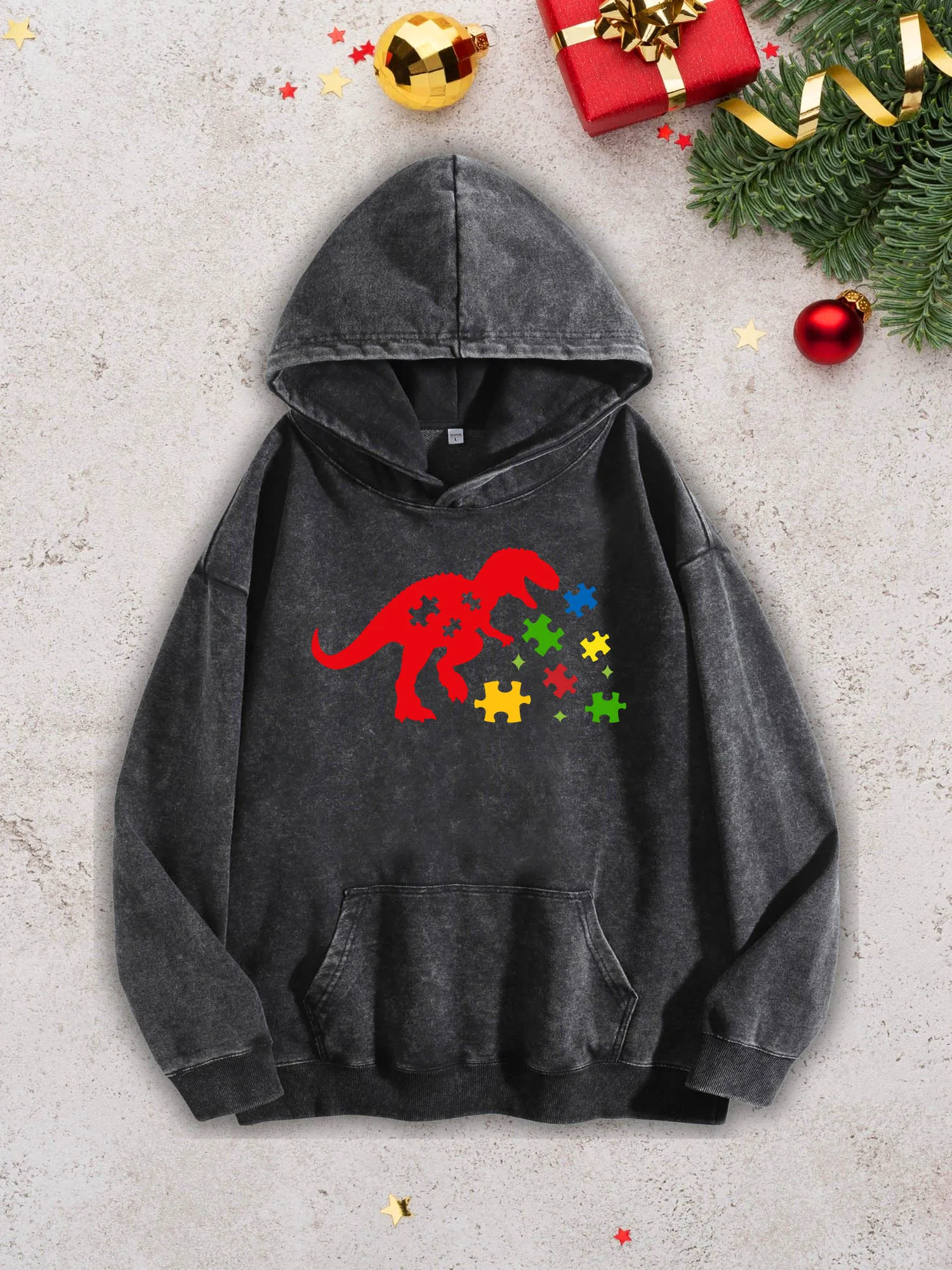 Dinosaur Autism Men's Heavyweight Hoodie - Acid Wash Retro Black Pullover, Fall & Winter Sweatshirt 400Gsm
Dinosaur Autism Men's Heavyweight Hoodie - Acid Wash Retro Black Pullover, Fall & Winter Sweatshirt 400Gsm